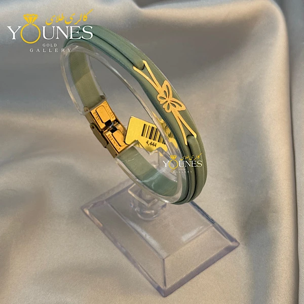 دستبند طلا زنانه چرمی پروانه